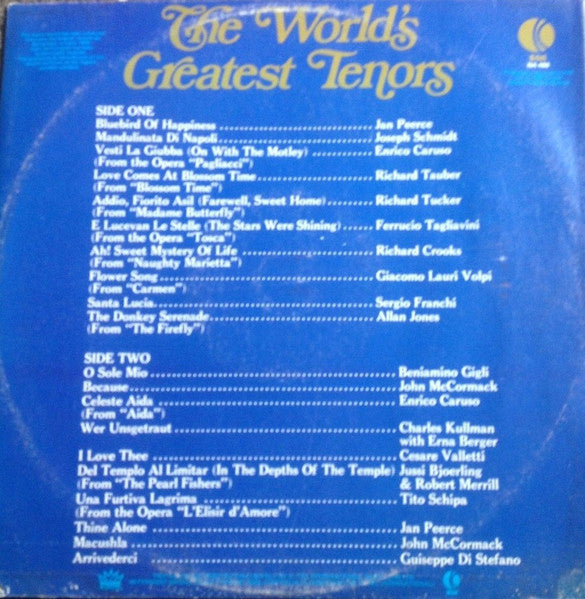 Various : 20 Magnificent Songs Of The Century The World's Greatest Tenors (LP, Album, Comp, Mono, Ltd, ARC)