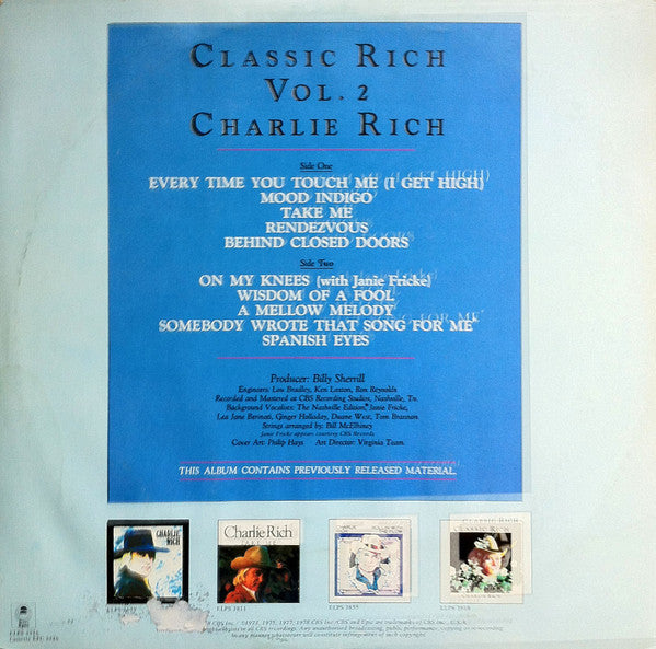 Charlie Rich : Classic Rich Vol. 2 (LP, Comp)