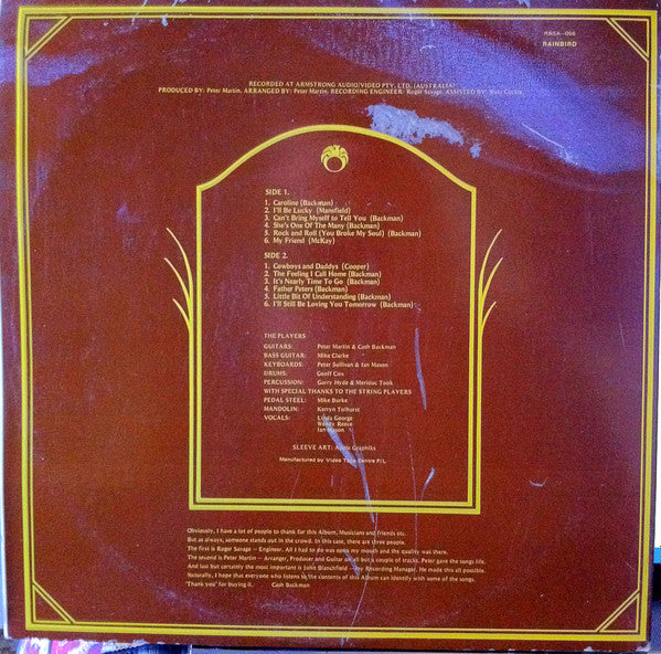 Cash Backman : Little Bit Of Understanding (LP, Album)