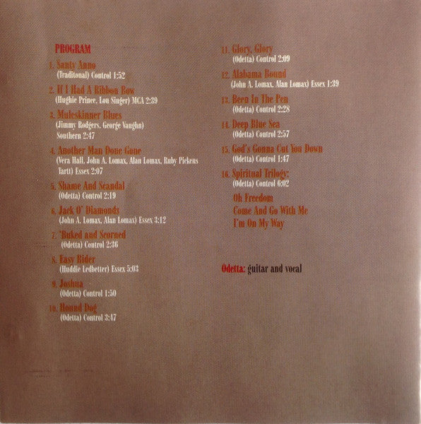 Odetta : Sings Ballads And Blues (CD, Album, RE)