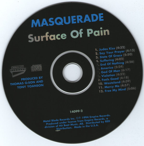 Masquerade (11) : Surface Of Pain (CD, Album)