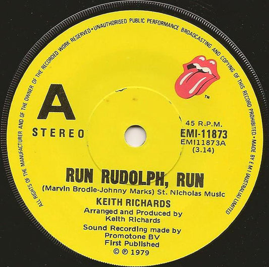 Keith Richards : Run Rudolph, Run (7", Single)