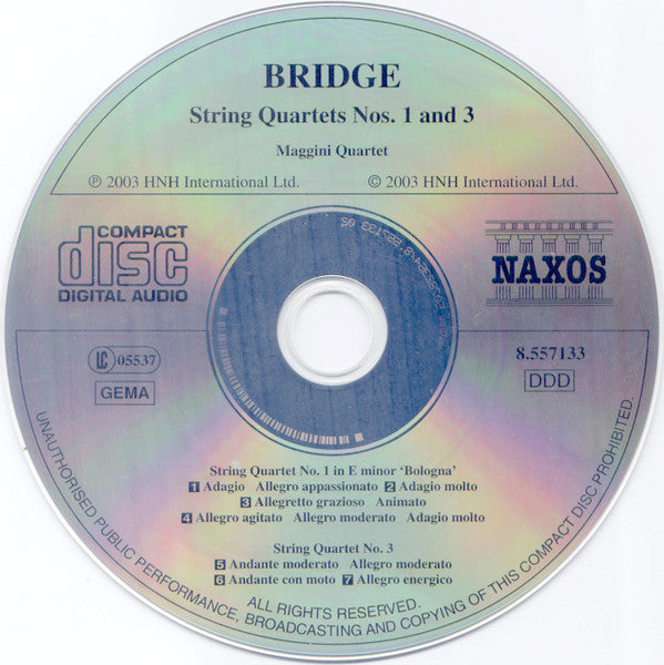 Bridge*, Maggini Quartet* : String Quartets Nos. 1 and 3 (CD, Album)