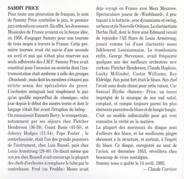 Sammy Price : Blues & Boogie (CD, Album, RE)