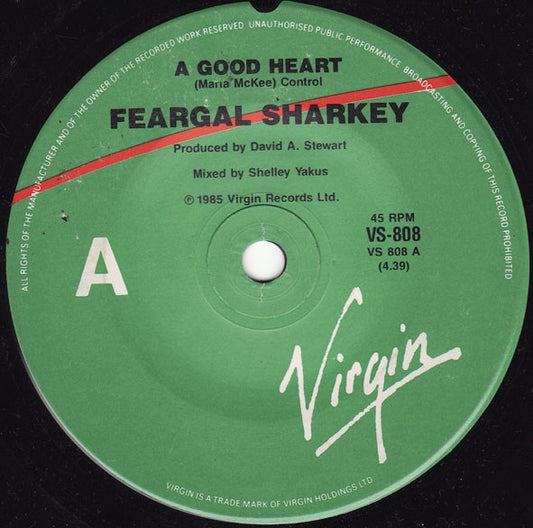 Feargal Sharkey : A Good Heart (7", Single)