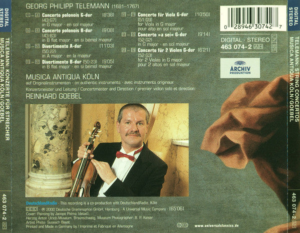 Georg Philipp Telemann - Musica Antiqua Köln · Reinhard Goebel : String Concertos (CD, Album)