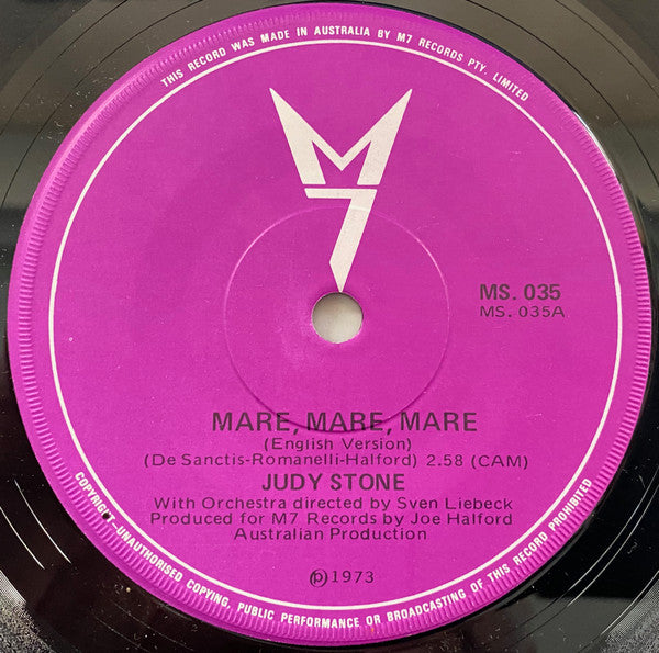 Judy Stone : Mare, Mare, Mare (7")