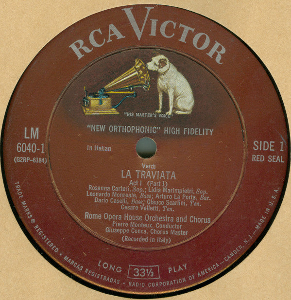 Verdi*, Pierre Monteux : La Traviata (3xLP, Album, Mono, Box)