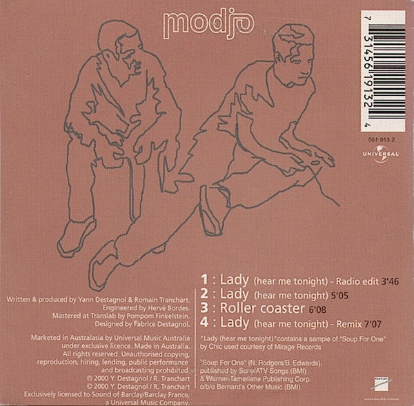 Modjo : Lady (Hear Me Tonight) (CD, Maxi, Car)
