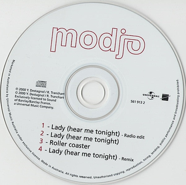 Modjo : Lady (Hear Me Tonight) (CD, Maxi, Car)