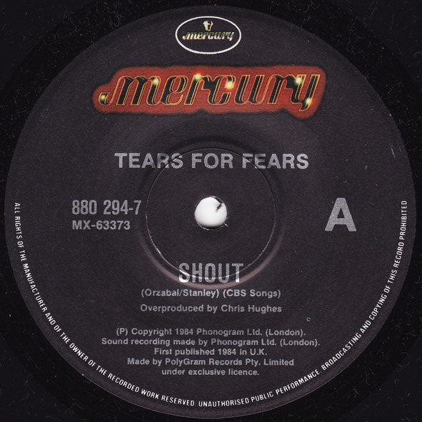 Tears For Fears : Shout (7")