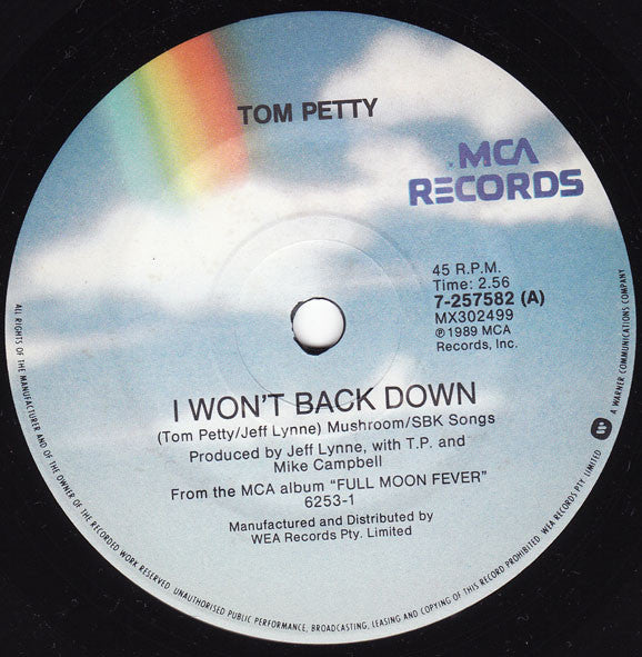 Tom Petty : I Won't Back Down (7", Single)