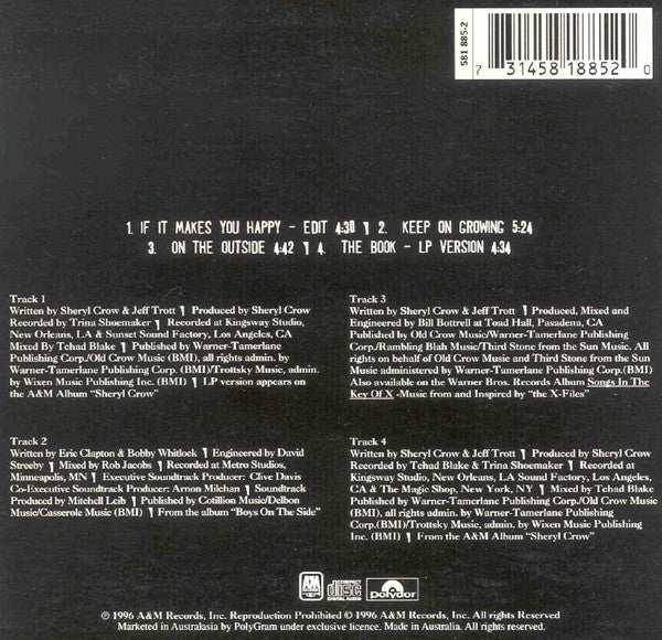 Sheryl Crow : If It Makes You Happy (CD, Maxi, Car)