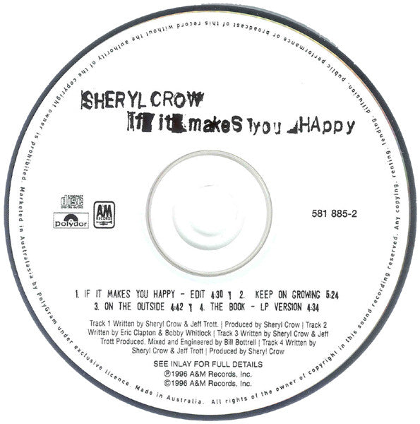Sheryl Crow : If It Makes You Happy (CD, Maxi, Car)