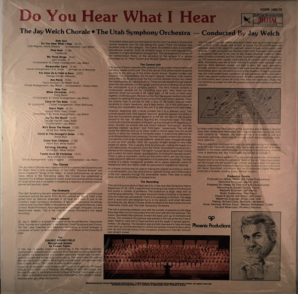 The Jay Welch Chorale, Utah Symphony Orchestra Conductor Jay Welch : Do You Hear What I Hear (A Christmas Spectacular) (LP, Album)
