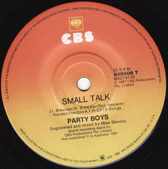 Party Boys* : He's Gonna Step On You Again (7", Single)