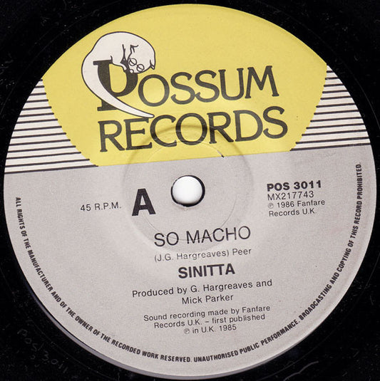 Sinitta : So Macho (7")