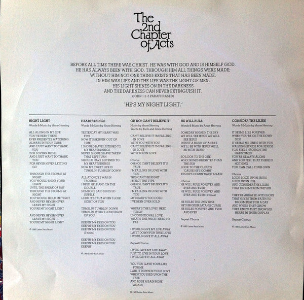 The 2nd Chapter Of Acts* : Night Light (LP, Album)