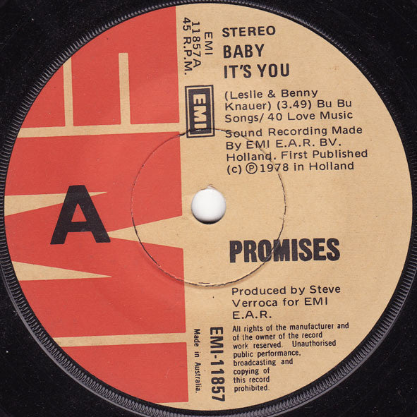 Promises : Baby It's You (7", Single)