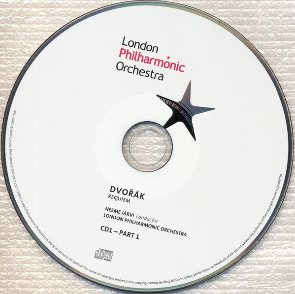 Dvořák* - Neeme Järvi, Lisa Milne, Karen Cargill, Peter Auty, Peter Rose (3), London Philharmonic Choir, London Philharmonic Orchestra : Requiem (2xCD, Album)