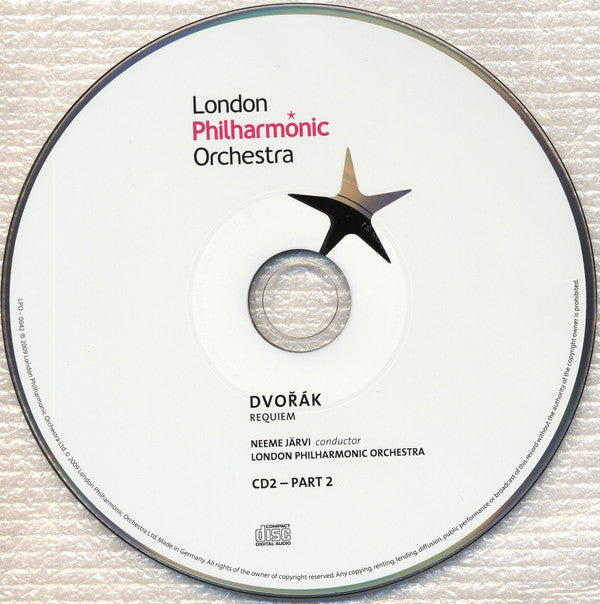 Dvořák* - Neeme Järvi, Lisa Milne, Karen Cargill, Peter Auty, Peter Rose (3), London Philharmonic Choir, London Philharmonic Orchestra : Requiem (2xCD, Album)