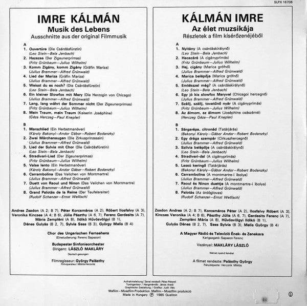Emmerich Kálmán : Musik Des Lebens - Az Élet Muzsikája (LP, Album)