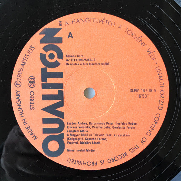 Emmerich Kálmán : Musik Des Lebens - Az Élet Muzsikája (LP, Album)