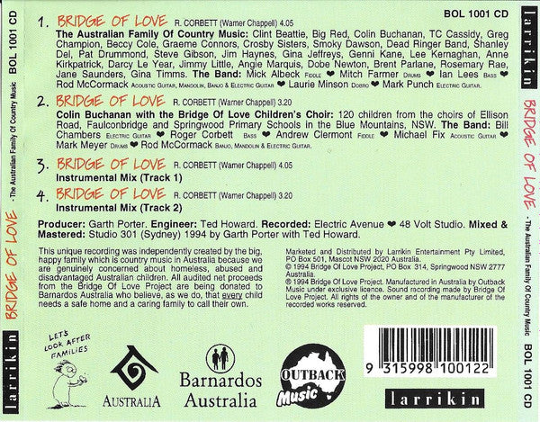 The Australian Family Of Country Music : Bridge Of Love (CD, Single)