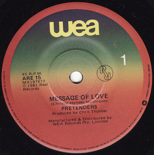 Pretenders* : Message Of Love (7")