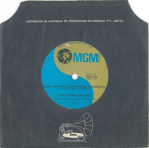 Little Jimmy Osmond* : Long Haired Lover From Liverpool (7", Single)
