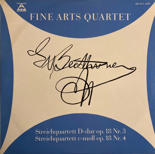 The Fine Arts Quartet, Ludwig van Beethoven : Streichquartett D-dur Op. 18 Nr. 3 / Streichquartett C-moll Op. 18 Nr. 4 (LP, Album)
