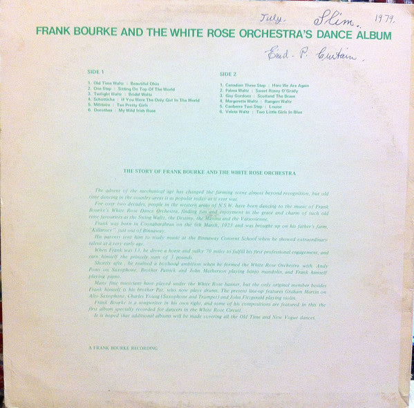 Frank Bourke and the White Rose Orchestra : Dance Album No. 2 (LP, Album)