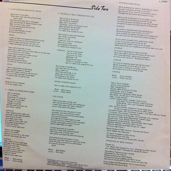 Simon Gallaher : Opening Night (LP, Album)