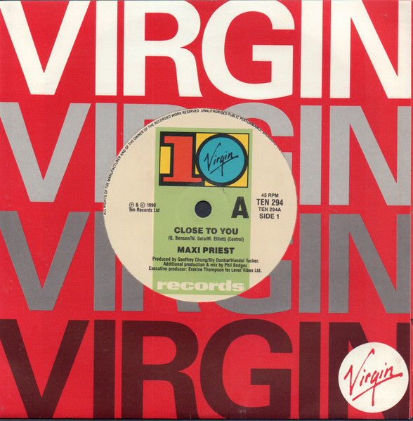 Maxi Priest : Close To You (7", Single)