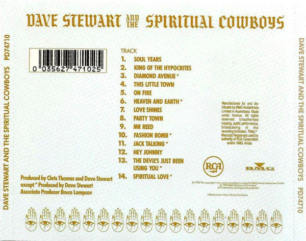 Dave Stewart And The Spiritual Cowboys : Dave Stewart And The Spiritual Cowboys (CD, Album)