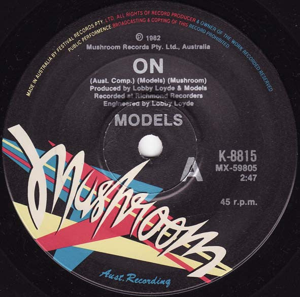 Models (2) : On (7", Single, Ltd)