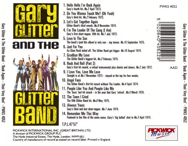 Gary Glitter And The Glitter Band : Back Again - Their Very Best (CD, Comp)