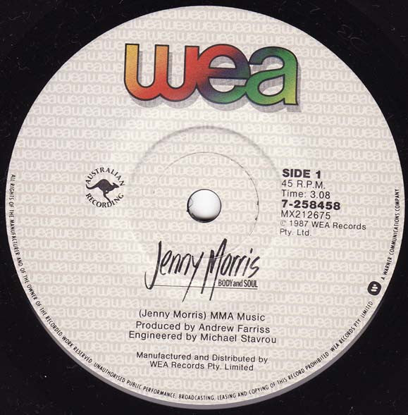 Jenny Morris : Body And Soul (7", Single)