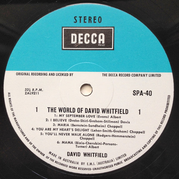 David Whitfield : The World Of David Whitfield (LP, Comp)