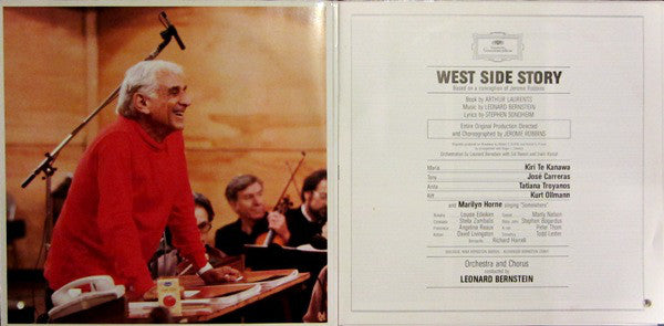 Leonard Bernstein - Kiri Te Kanawa, José Carreras, Tatiana Troyanos, Kurt Ollmann, Marilyn Horne : West Side Story (2xLP, Album, Gat)