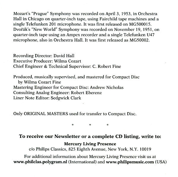 Dvořák*, Mozart*, Rafael Kubelik, Chicago Symphony Orchestra : Symphony No. 9 ("From The New World") · Symphony No. 38 ("Prague") (CD, Comp, Mono, RE)