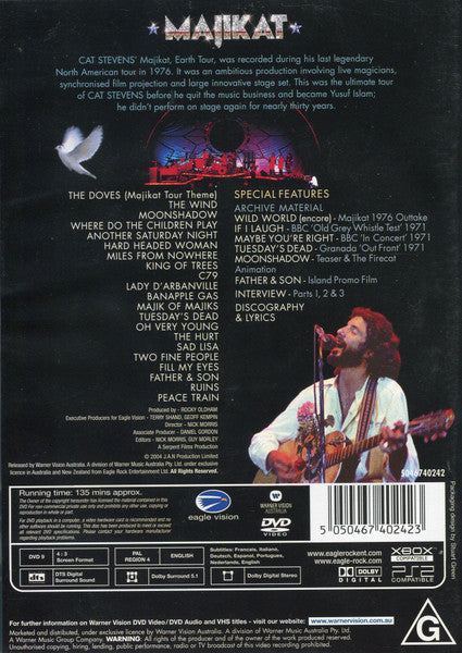 Cat Stevens : Majikat - Earth Tour 1976 (DVD-V, PAL)