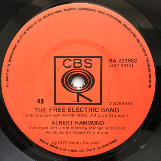 Albert Hammond : The Free Electric Band (7", Single)