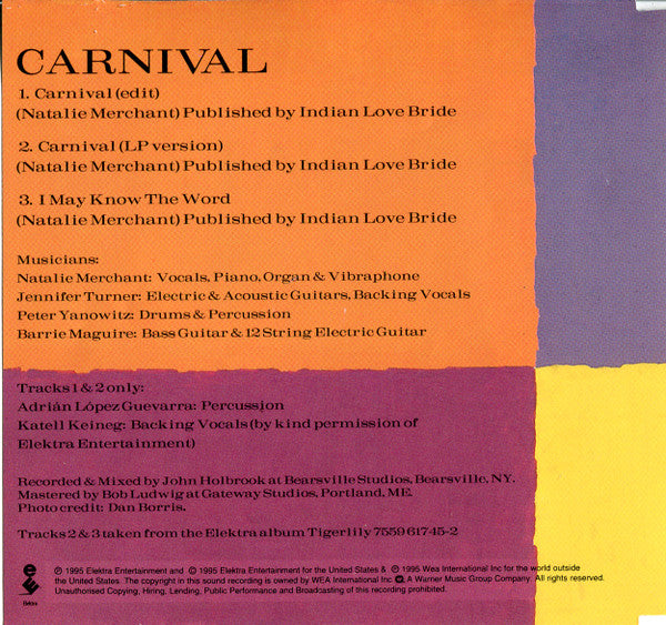 Natalie Merchant : Carnival (CD, Single)