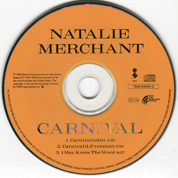 Natalie Merchant : Carnival (CD, Single)
