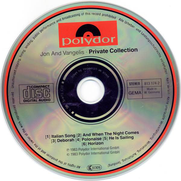 Jon And Vangelis* : Private Collection (CD, Album, RE)