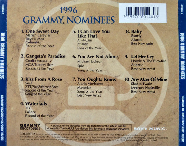 Various : 1996 Grammy Nominees (CD, Comp)