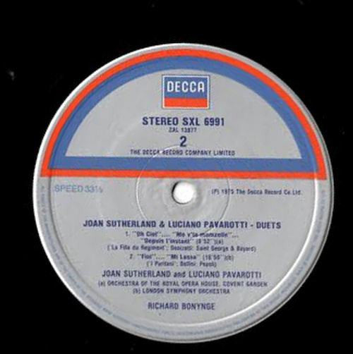 Joan Sutherland, Luciano Pavarotti, Orchestra Of The Royal Opera House, Covent Garden, London Symphony Orchestra, English Chamber Orchestra, Richard Bonynge : Joan Sutherland & Luciano Pavarotti - Duets (LP, Comp)