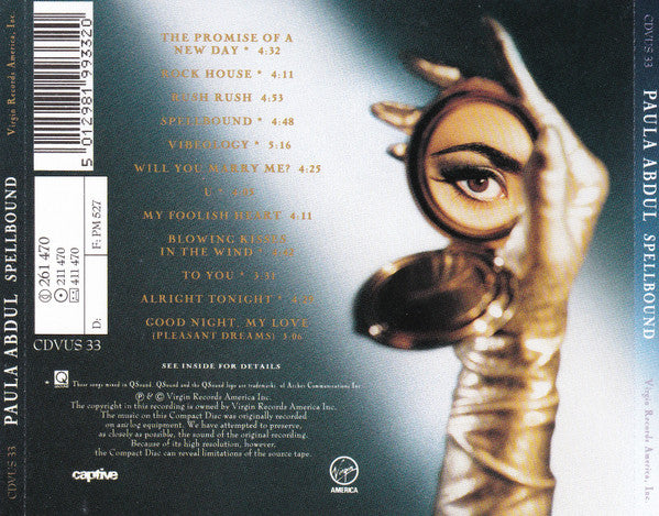 Paula Abdul : Spellbound (CD, Album)