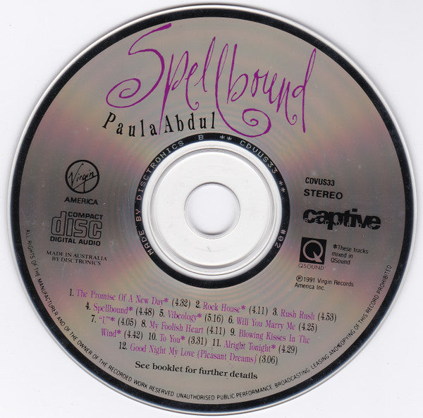 Paula Abdul : Spellbound (CD, Album)